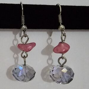 Elegant Pink/Purple and Silver Earrings